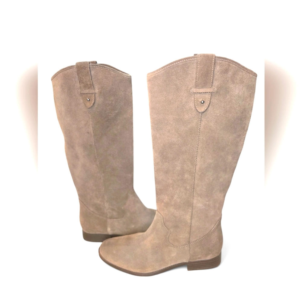 Frye & Co. Tania Women's Suede  Knee High Pull On Boots Size 8.5 In Taupe